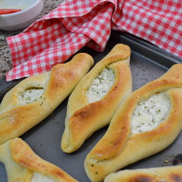 Pastries with cheese + parsley