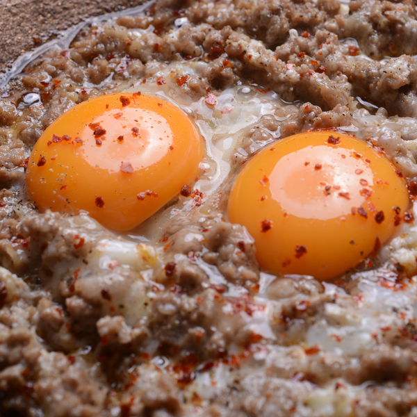 Meat with eggs - for 3 people 