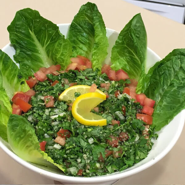 Large tabbouleh bowl for 15 people