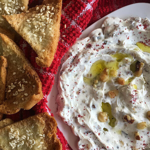 Labneh with walnuts and garlic