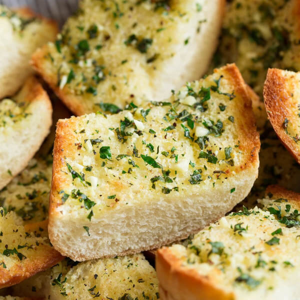 Bread with garlic and butter