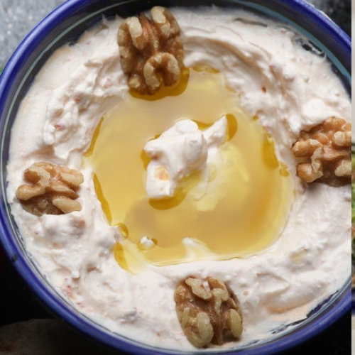 Labneh with walnuts and garlic