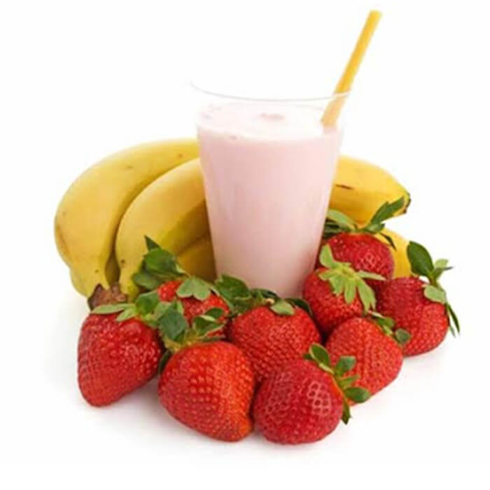 Banana and strawberry milk