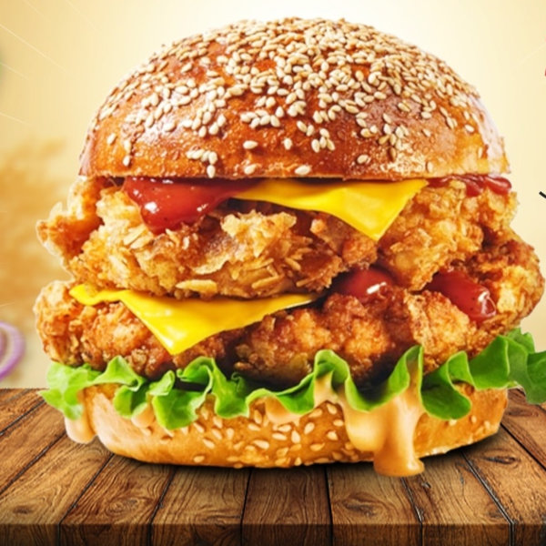 Double Chicken Burger With Cheese