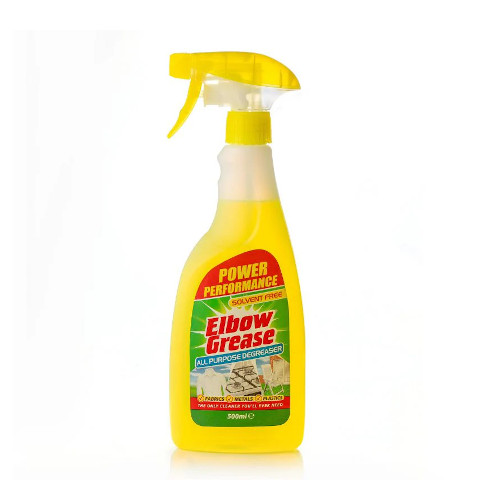  ELBOW GREASE لإزالة بقع الرذاذ الذهبي