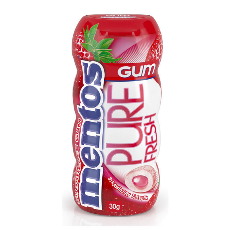 Mentos علكة خالية من السكر بطعم الفراولة 30غ
