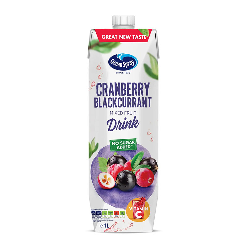 Ocean Spray مشروب توت برّي وكشمش أسود بدون سكر مضاف 1لتر
