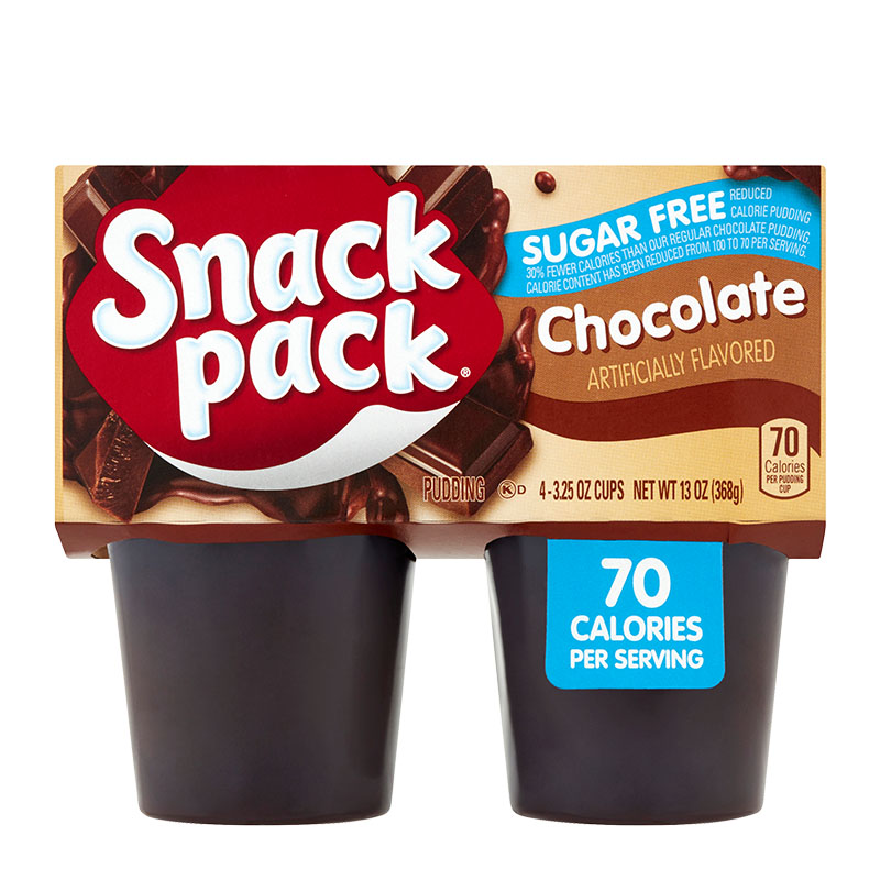 Snack Pack حلوى بودينغ بطعم الشوكولاتة بدون سكر - حزمة رباعية 368غ