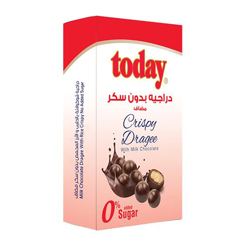 Today دراجية مقرمشة بشوكولاتة الحليب بدون سكر مضاف 60غ