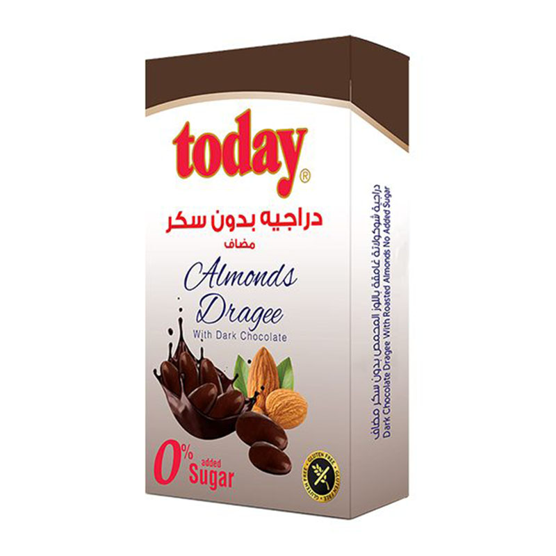 Today دراجية لوز بالشوكولاتة الداكنة بدون سكر مضاف 60غ
