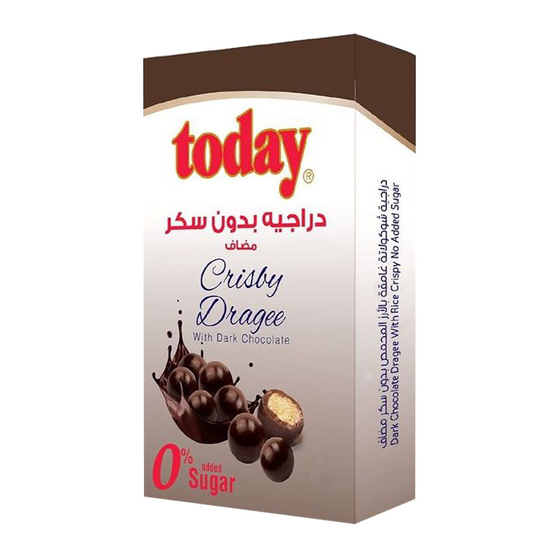 Today دراجية مقرمش بشوكولاتة داكنة بدون سكر مضاف 60غ