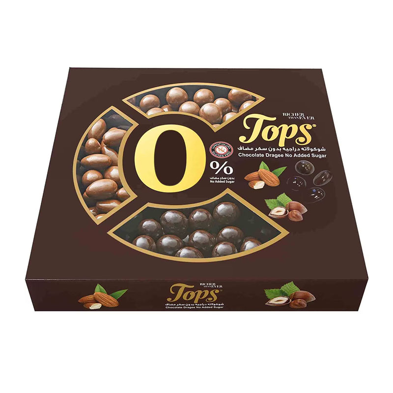 Tops دراجيه لوز وبندق بدون سكر 400غ