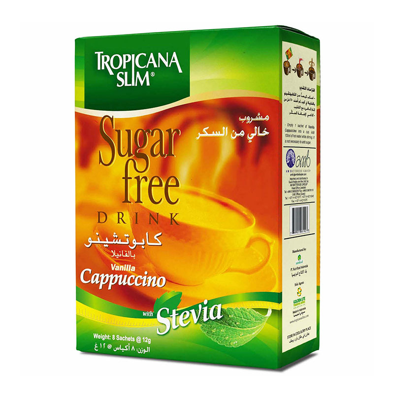 Tropicana Slim كابوتشينو بالفانيلا خالي من السكر 8 أكياس