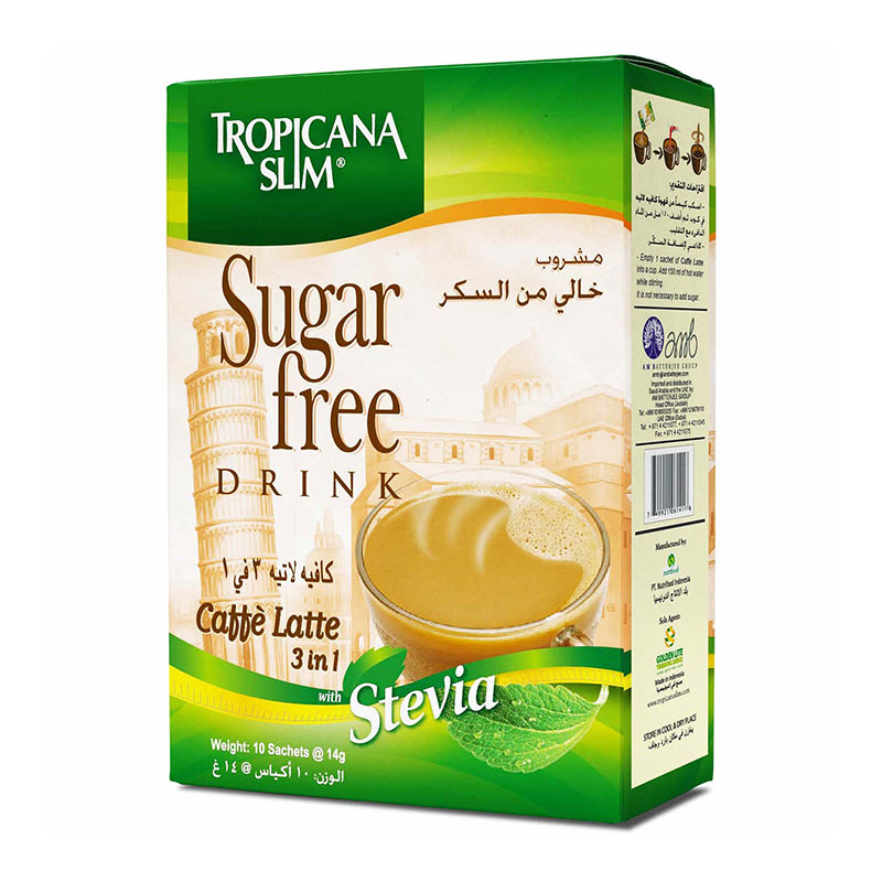 Tropicana Slim كافيه لاتيه خالي من السكر 8 أكياس