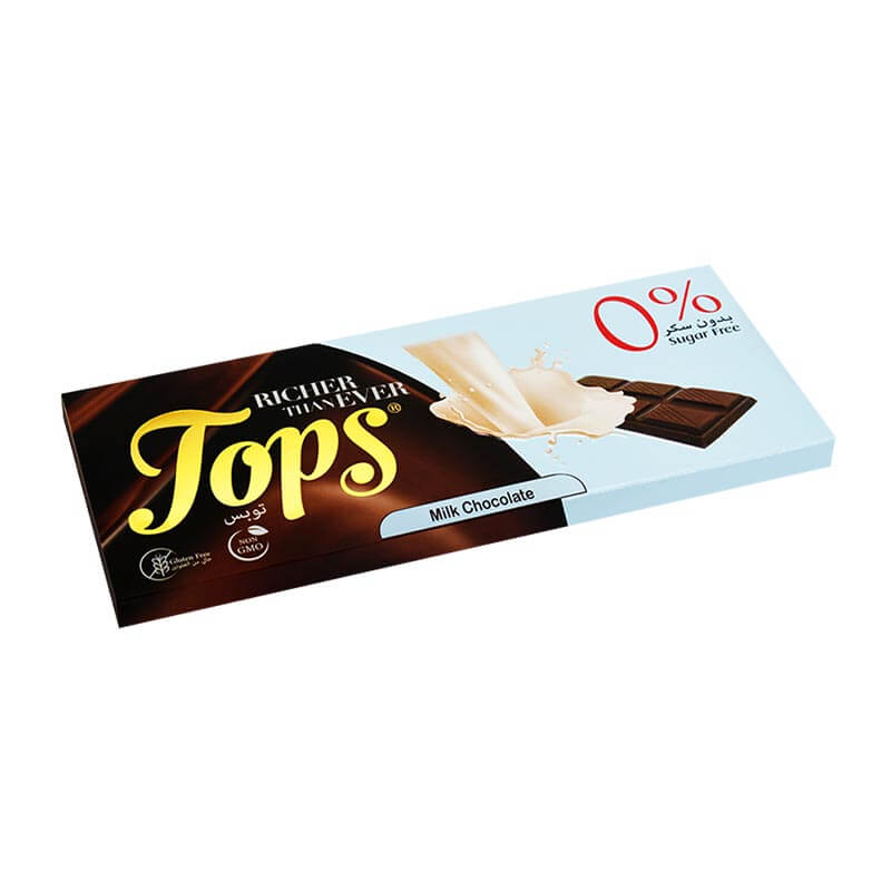 Tops شوكولاتة حليب بدون سكر 60غ